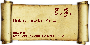 Bukovinszki Zita névjegykártya