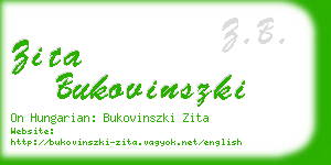zita bukovinszki business card